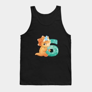 9th Birthday Cute Little Dinosaur Tank Top